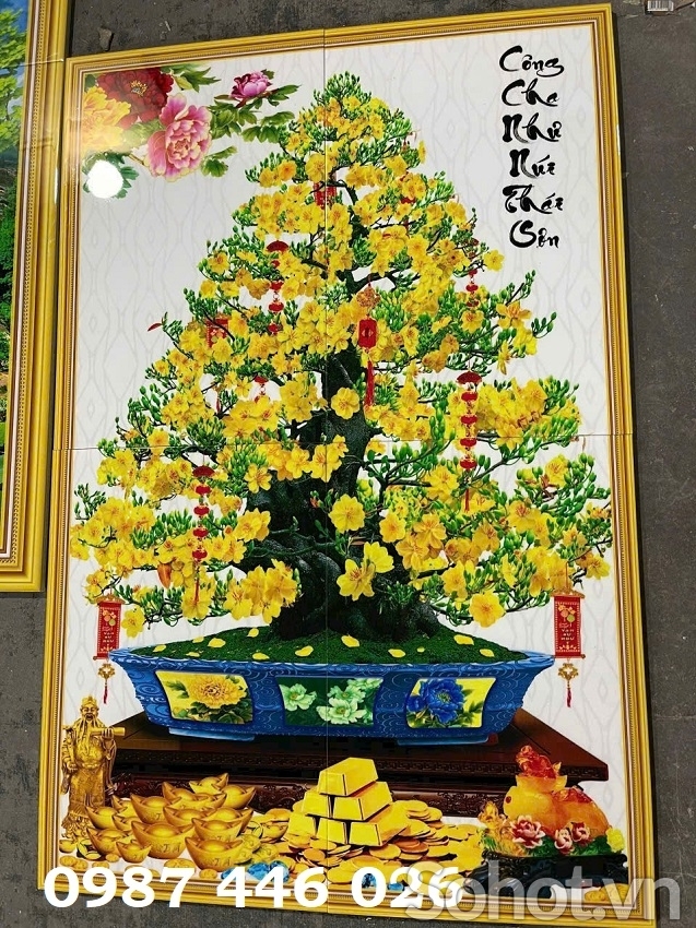 Tranh gạch men tường phong thủy đẹp HP8823
