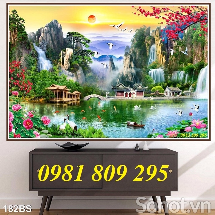 Tranh 3d thác nước - gạch tranh 3d trang trí