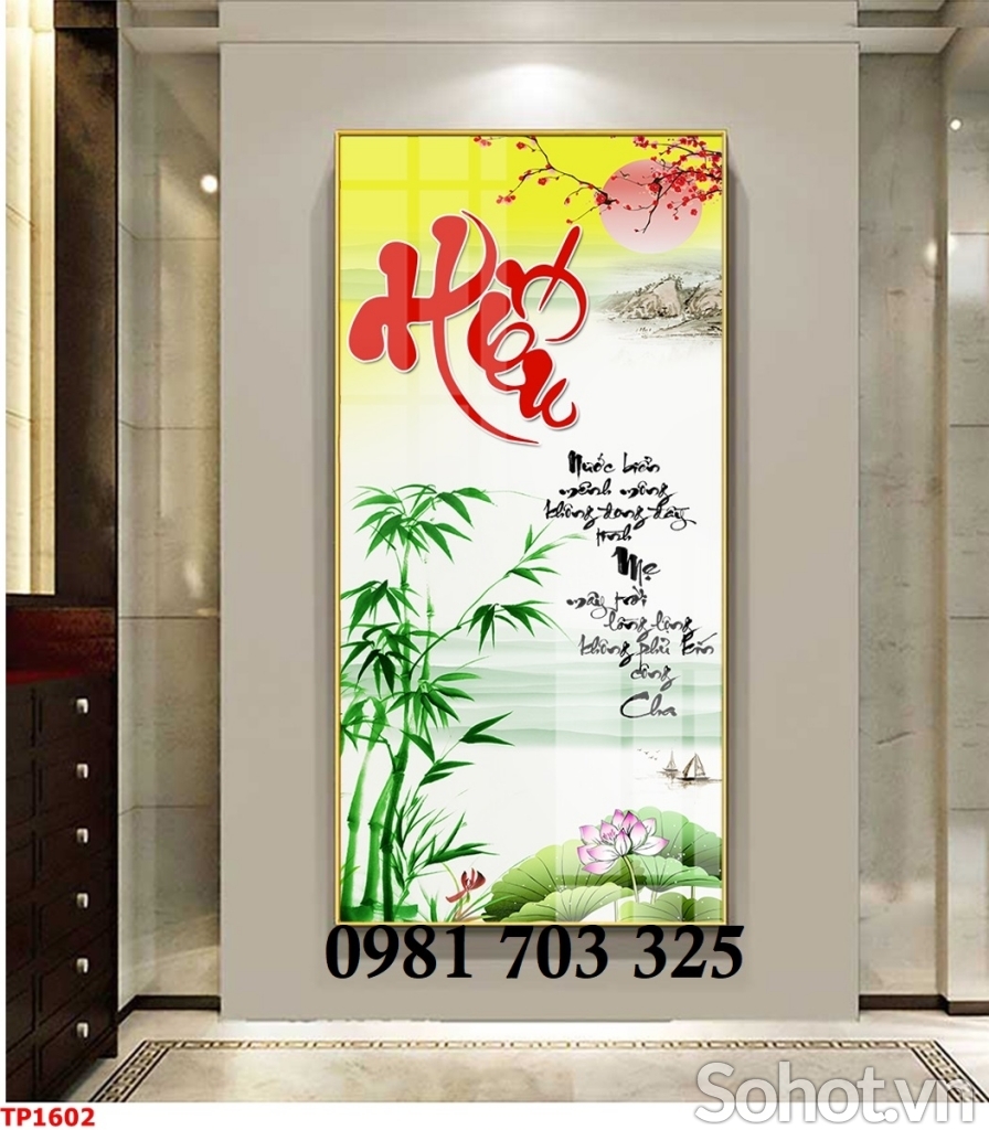 Gạch tranh thư pháp 3D ốp tường