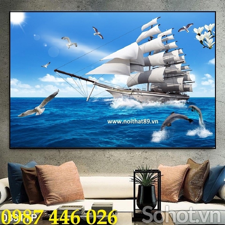 Tranh gạch thuyền buồm HP6234