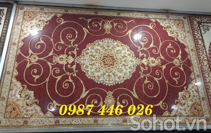 Gạch thảm hoa văn khắc vàng HP97373