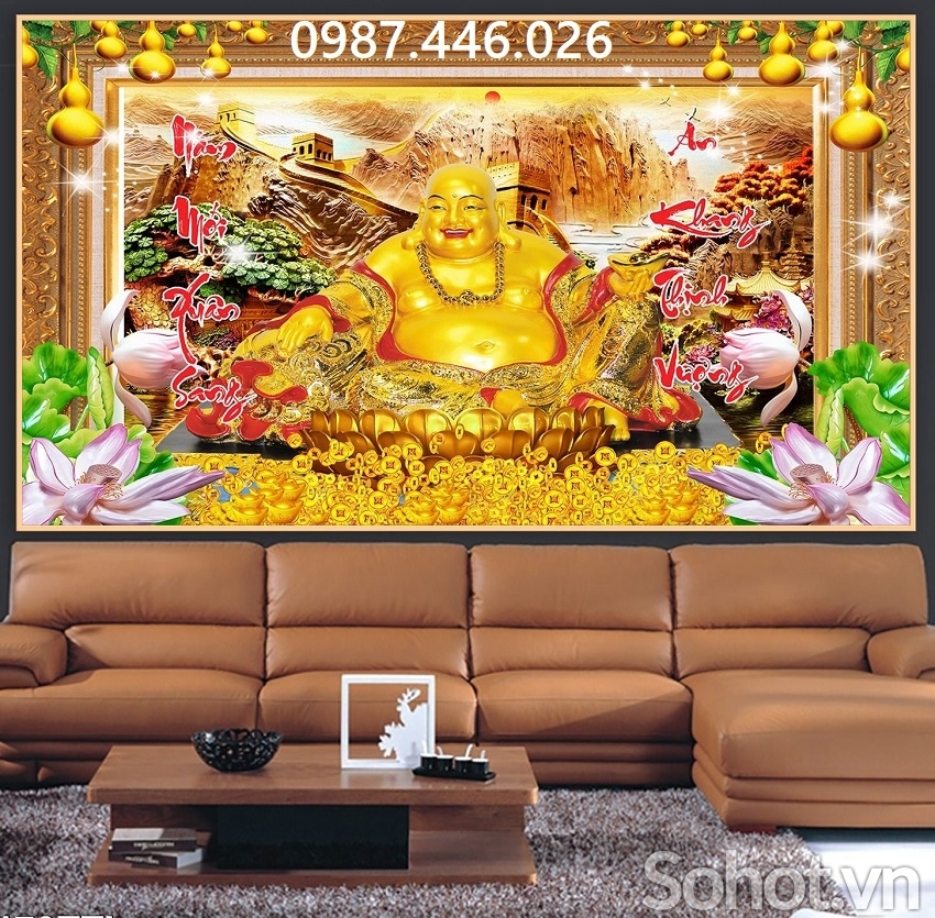 Tranh gach men thần tài HP08183