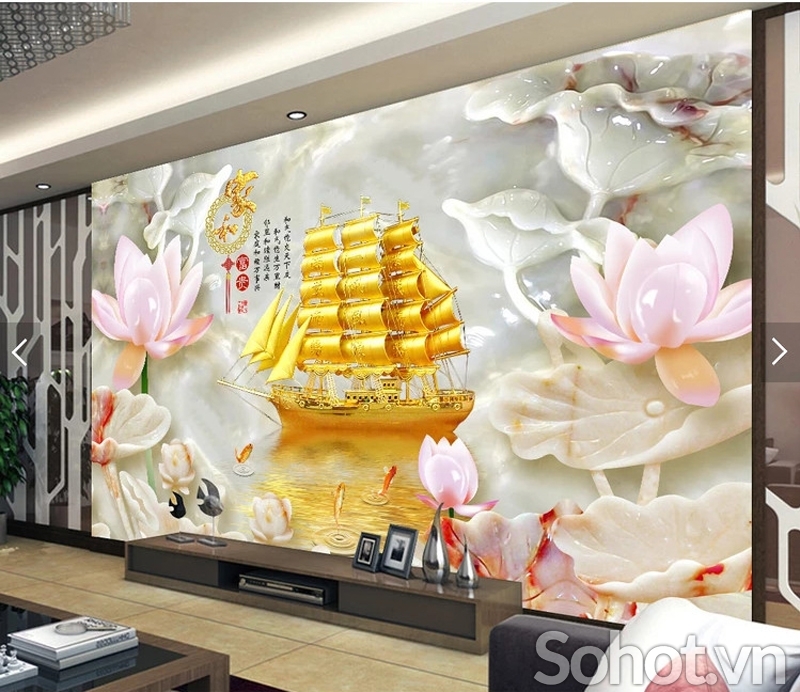 tranh gạch thuyền buồm 3d - SBN44