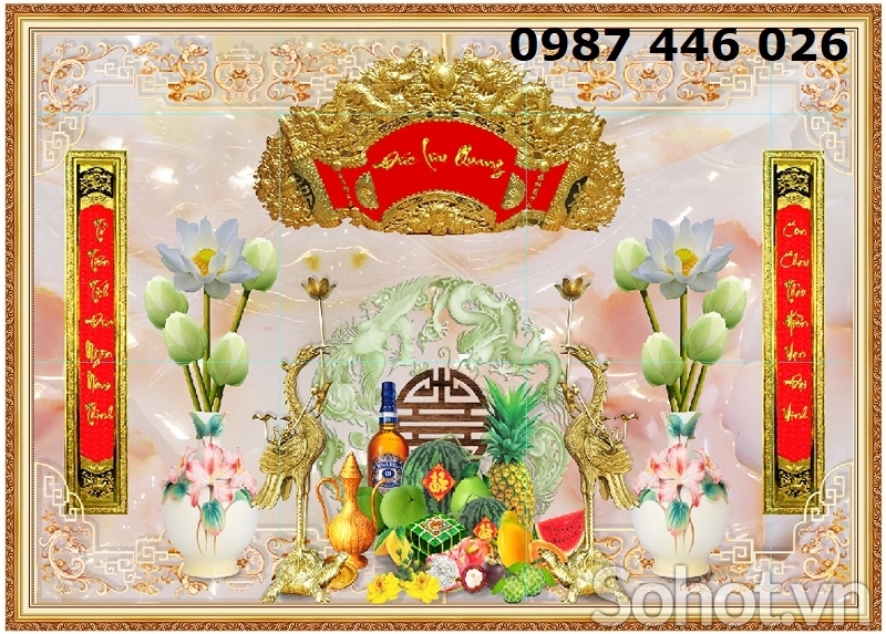 Gạch tranh ban thờ đẹp Hp272