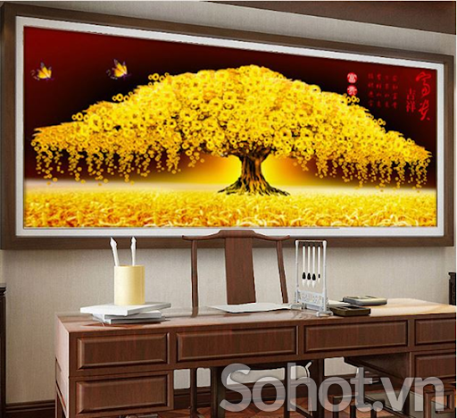 Tranh gạch cây kim tiền