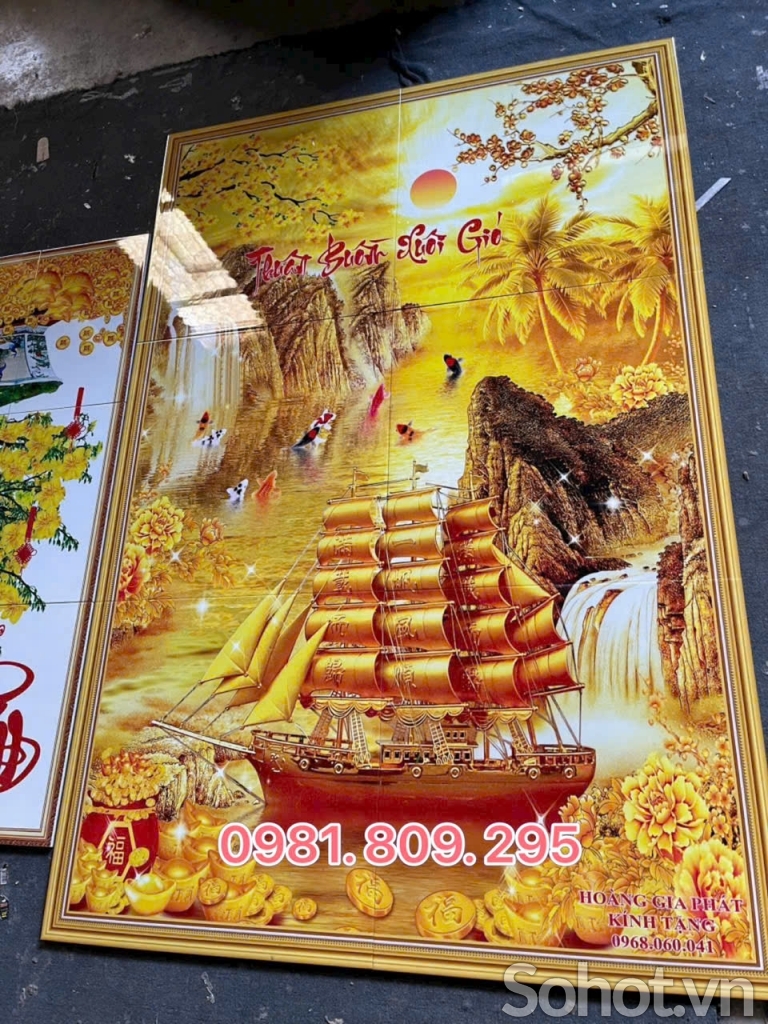 Tranh gạch men thuyền buồm