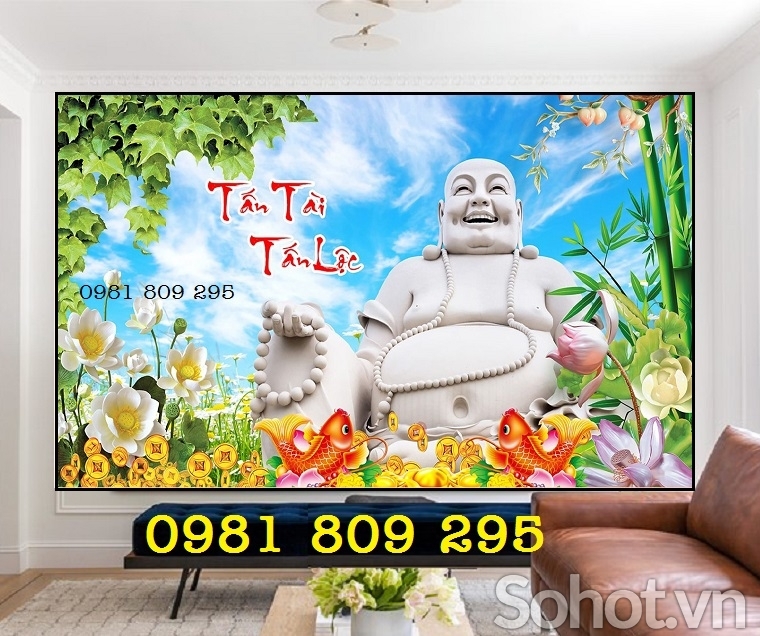 Tranh thần tài - tranh gạch 3d trang trí