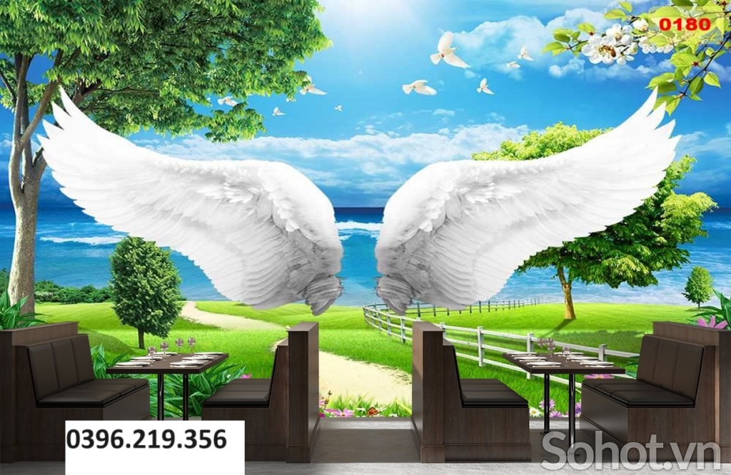 Gạch tranh đẹp cánh thiên thần 3d