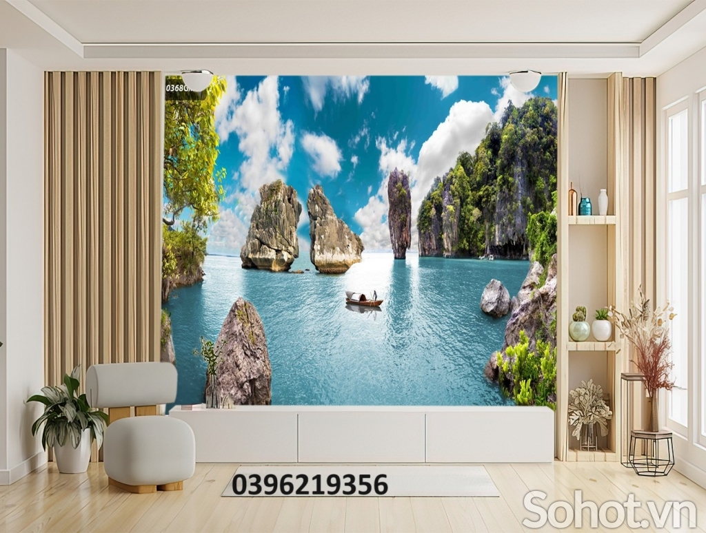 Tranh gạch sơn thủy trang trí
