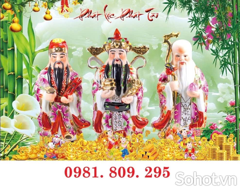 Gạch 3d hình ông phúc lộ thọ
