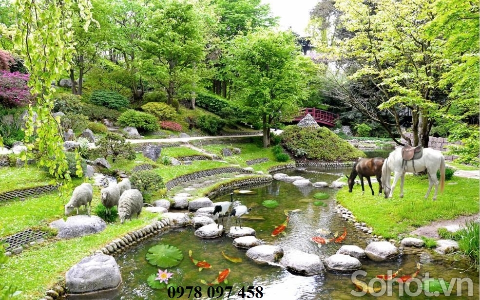 Gạch tranh 3D phòng khách