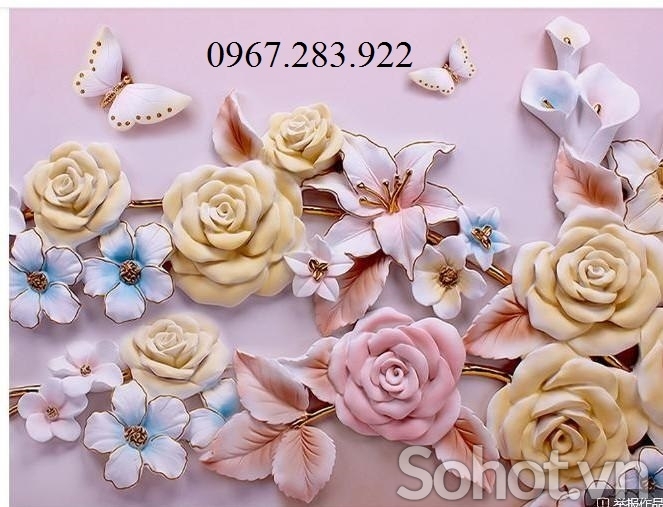 Gạch ốp tường hoa trang  trí