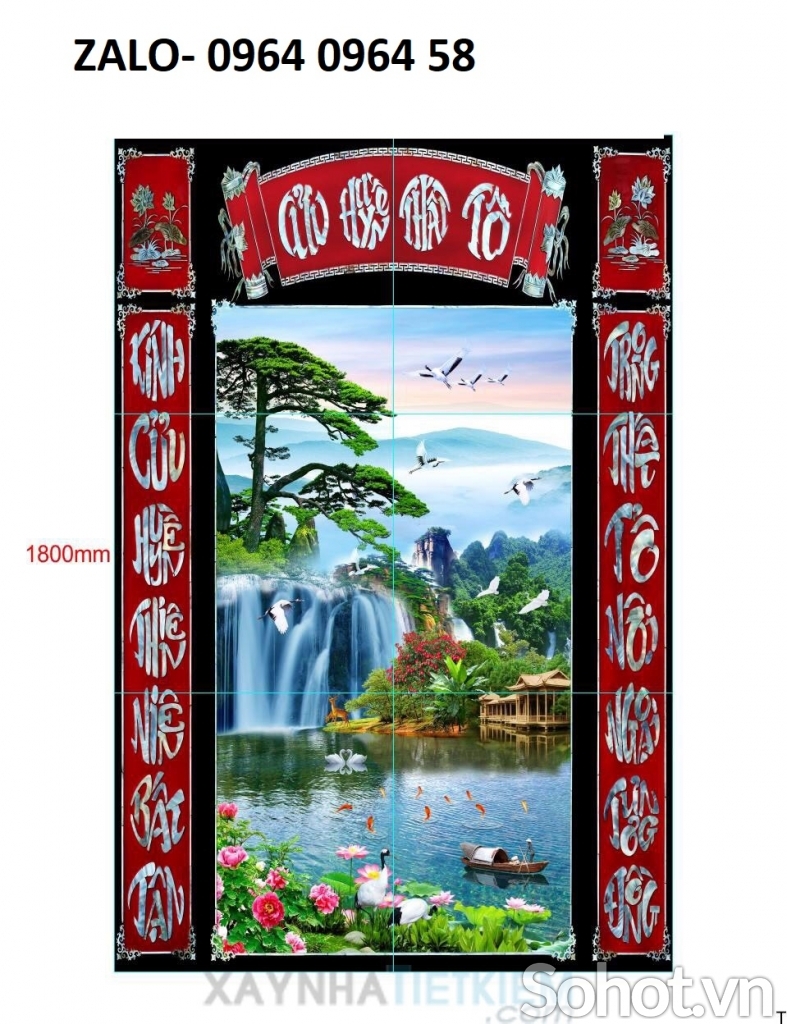 Tranh gạch 3d cửu huyền thất tổ - CBV9