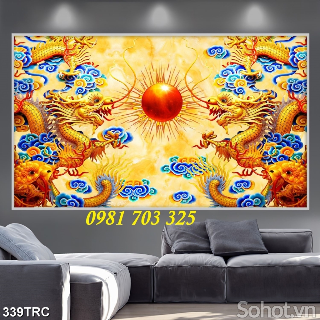 tranh rồng phong thủy- gạch tranh 3D