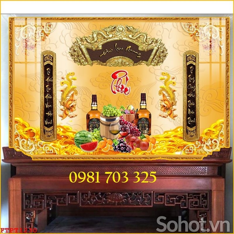 Tranh phòng thờ, tranh gạch men 3D