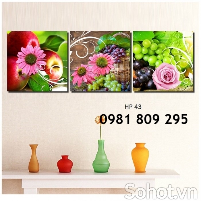 Bộ tranh gạch bình hoa ốp cầu thang- phòng bếp HD939