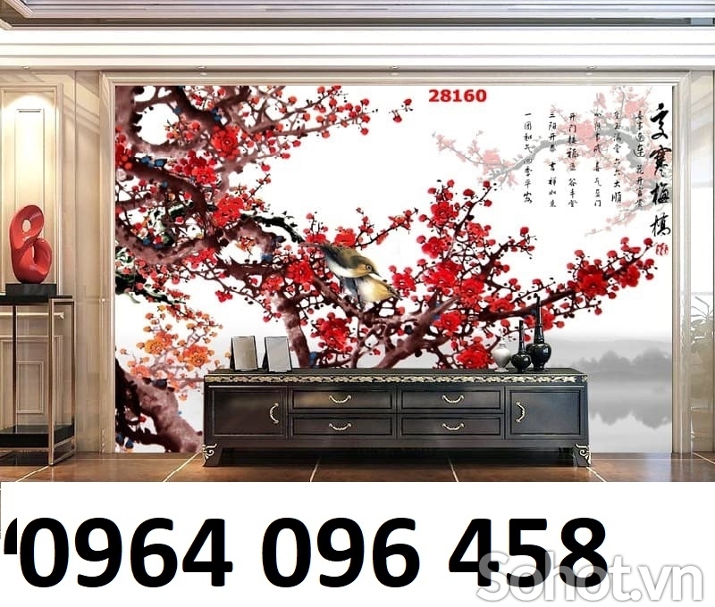 Tranh gạch 3d cành đào - 1888CM