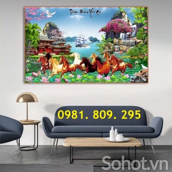 Tranh gạch men mã đáo thành công HD888