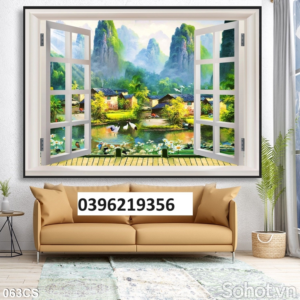 Tranh gạch cửa sổ 3D đẹp