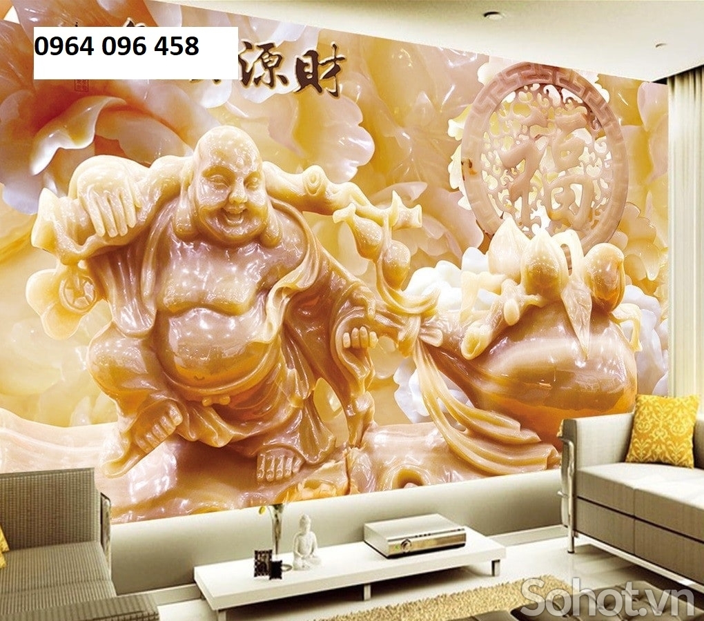 Tranh gạch 3d ốp tường phật di lặc - KFDX3