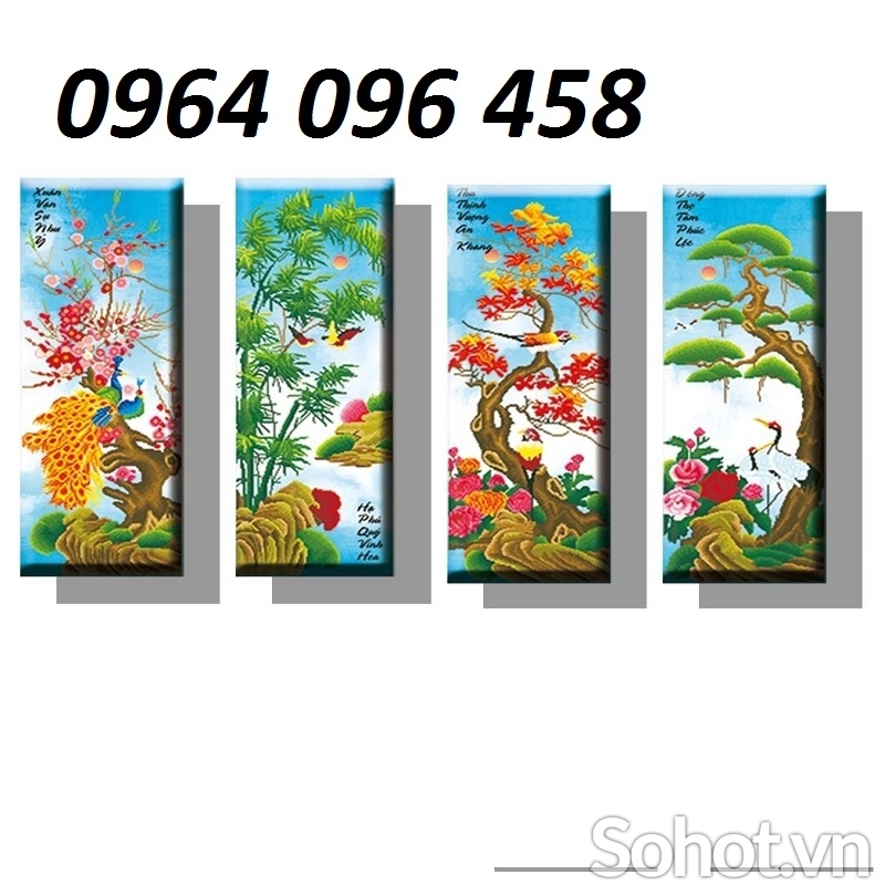 Tranh gạch 3d tứ quý - 843X