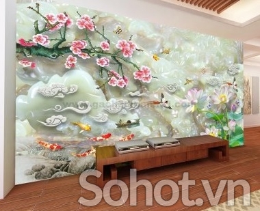 Tranh gạch 3d ốp tường phòng khách - VCB85