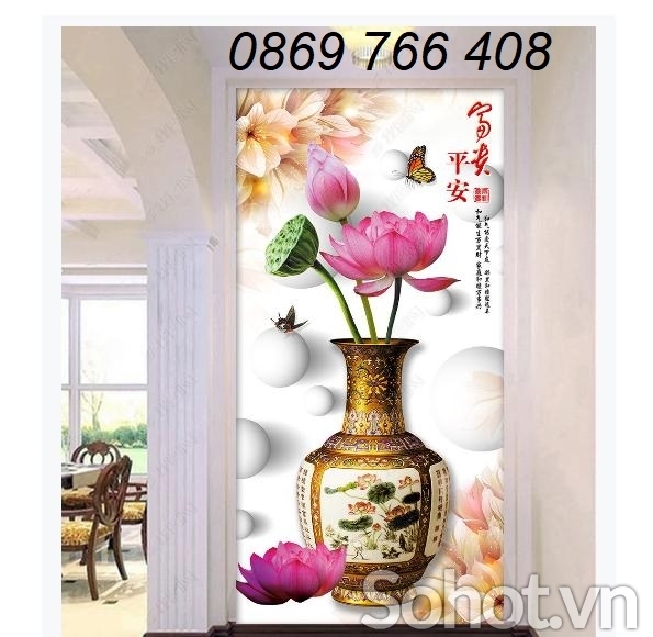 Tranh bình hoa-tranh gạch men