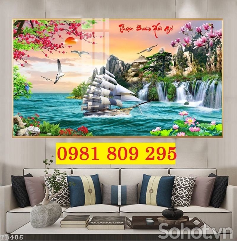 Tranh gạch thuyền buồm