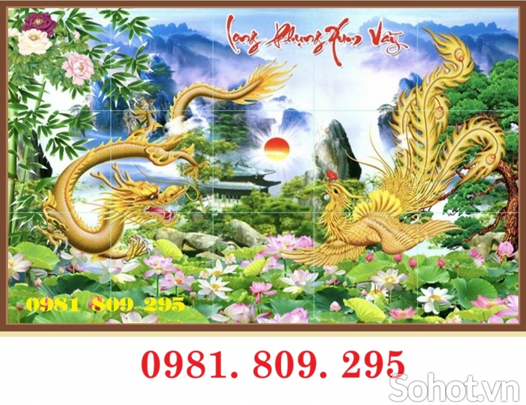 Gạch tranh , gạch men, ốp tường trang trí rồng phượng