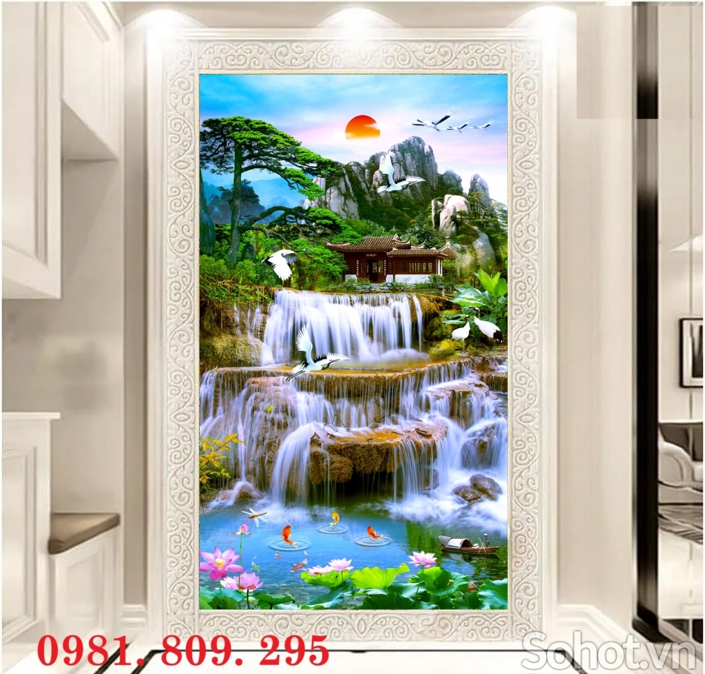 Gạch tranh thiên nhiên 3d khổ dọc