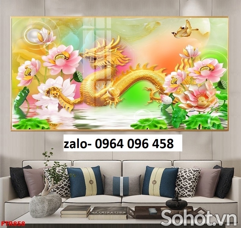 Tranh gạch 3d rồng phượng - XVC32