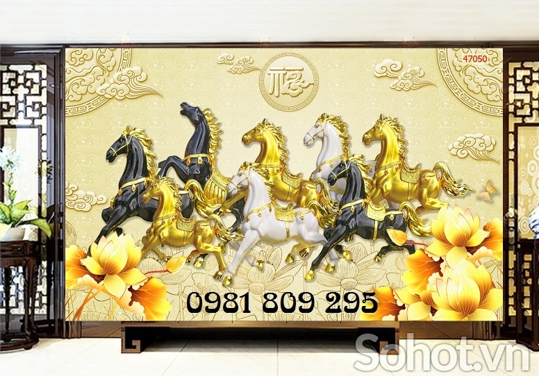 Tranh gạch 3d ngựa, tranh gạch ốp tường