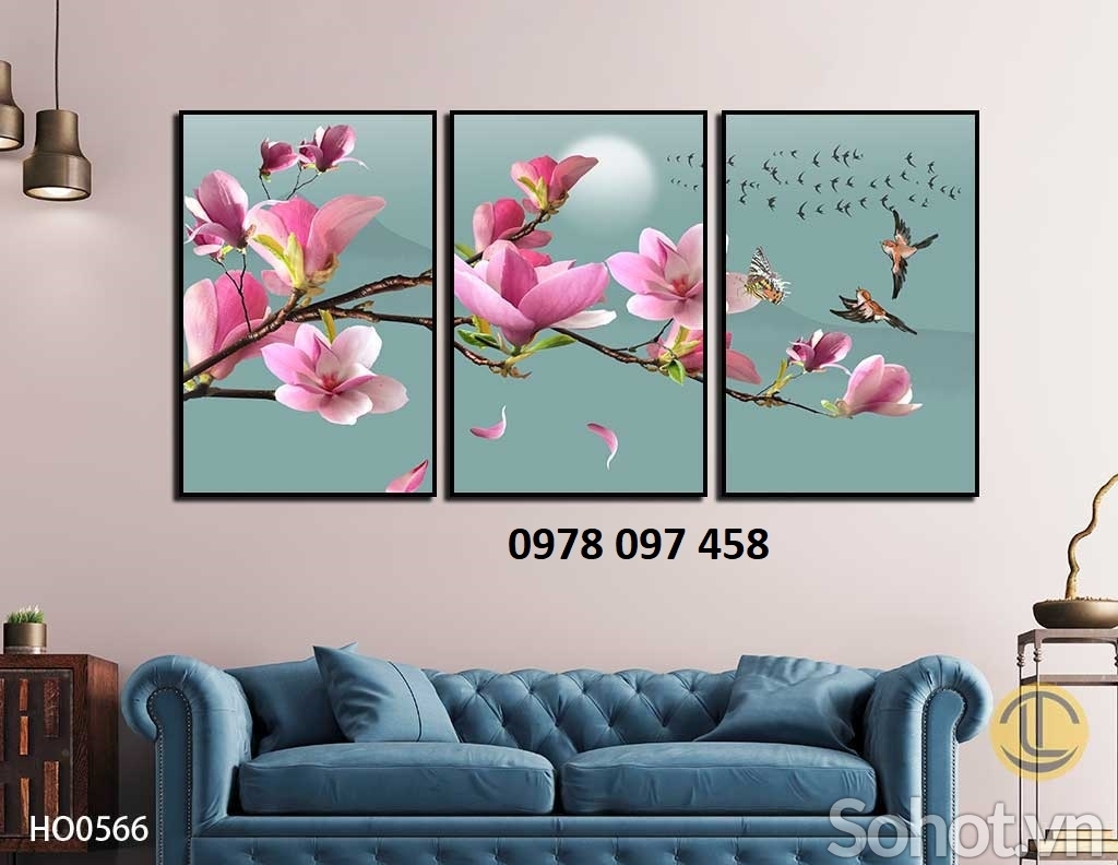 Tranh gạch họa tiết hoa 3D