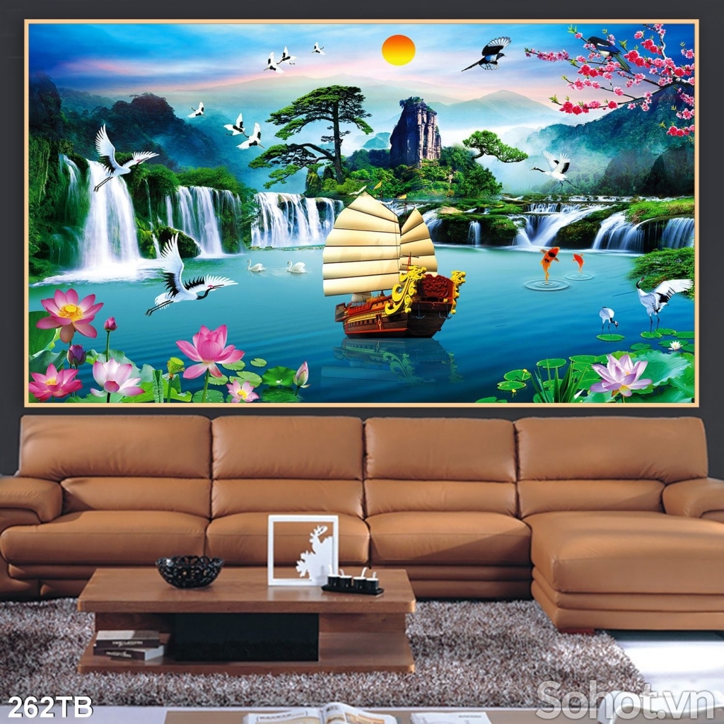 Tranh tường gạch men trang trí tường phong thủy