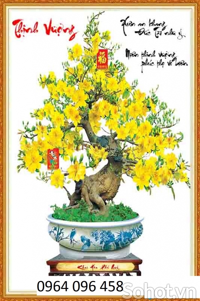 Tranh gạch 3d tranh cây mai vàng - DSF4