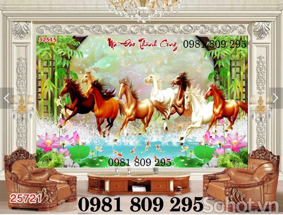 Gạch tranh 3d ngựa - mã đáo thành công