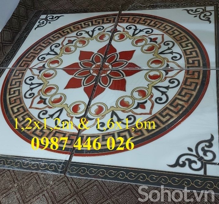 Gạch thảm vuông khắc vàng HP92734