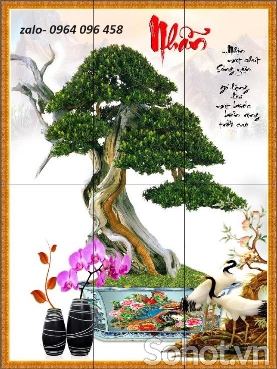 Tranh gạch 3d ốp tường tranh cây cảnh - SXX33
