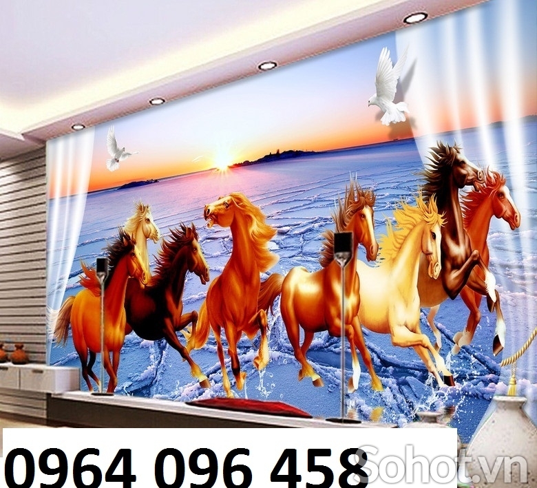 Tranh gạch phong thủy mã đáo thành công 3d - KCĐVX5