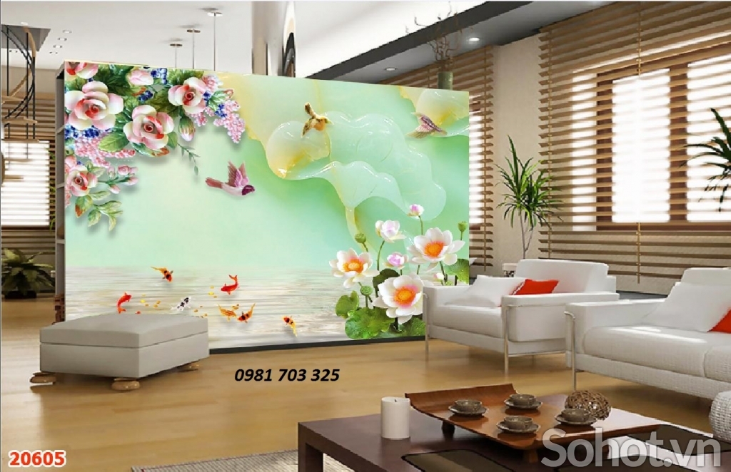 Tranh sứ ngọc 3D trang trí phòng