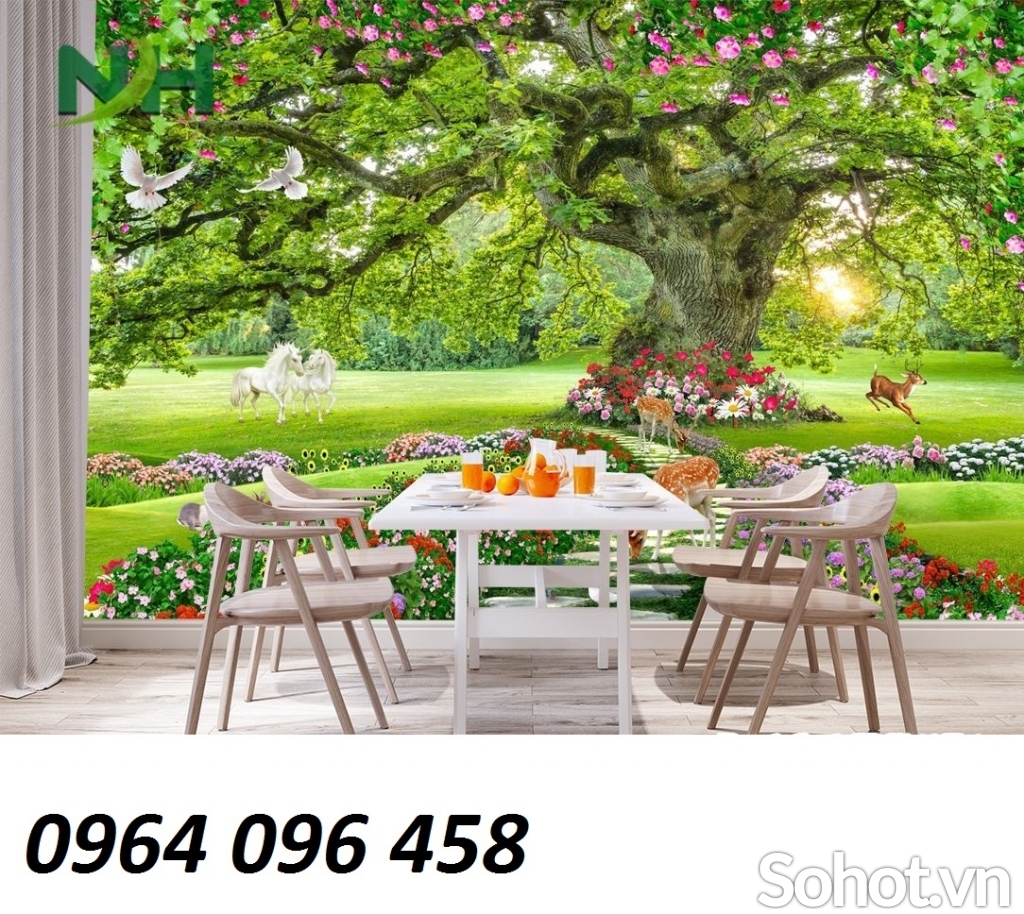 Tranh gạch 3d cây cổ thụ - BCX44