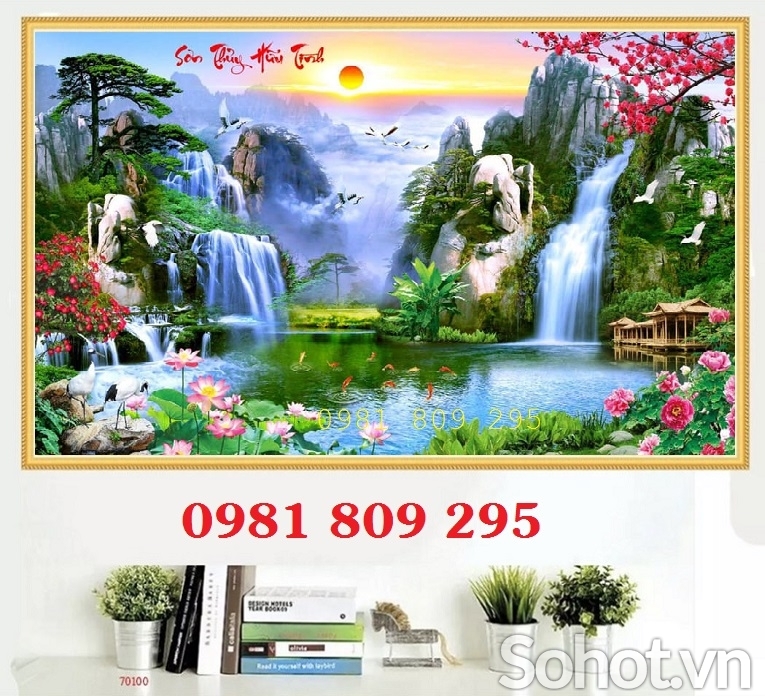 Tranh phong cảnh - gạch 3d sơn thủy hữu tĩnh