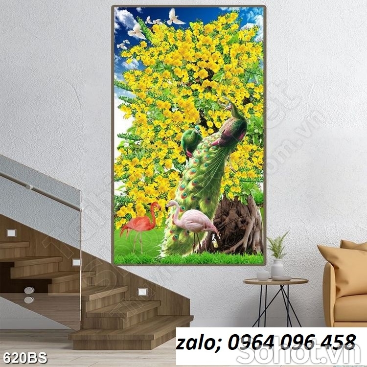 Tranh gạch 3d cây hoa mai - GDXX32