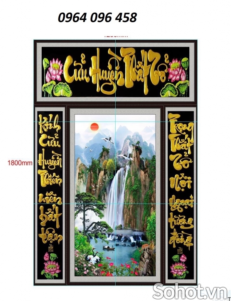 Tranh gạch 3d cửu huyền thất tổ - BV633
