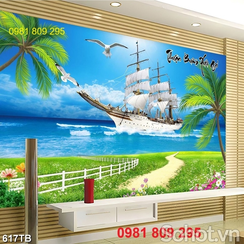 Gạch , tranh gạch thuyền 3d cao cấp