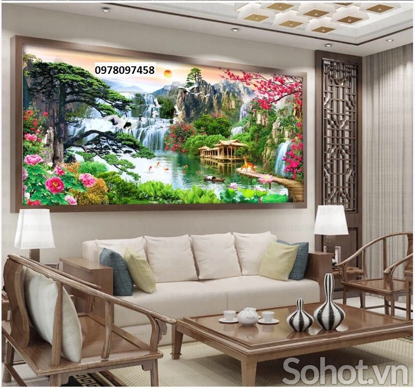 Tranh gạch phòng khách