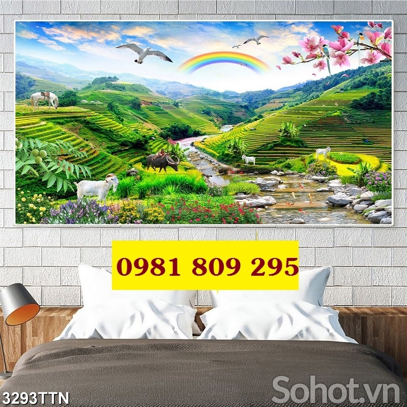 Gạch trang trí 3d ruộng bậc thang