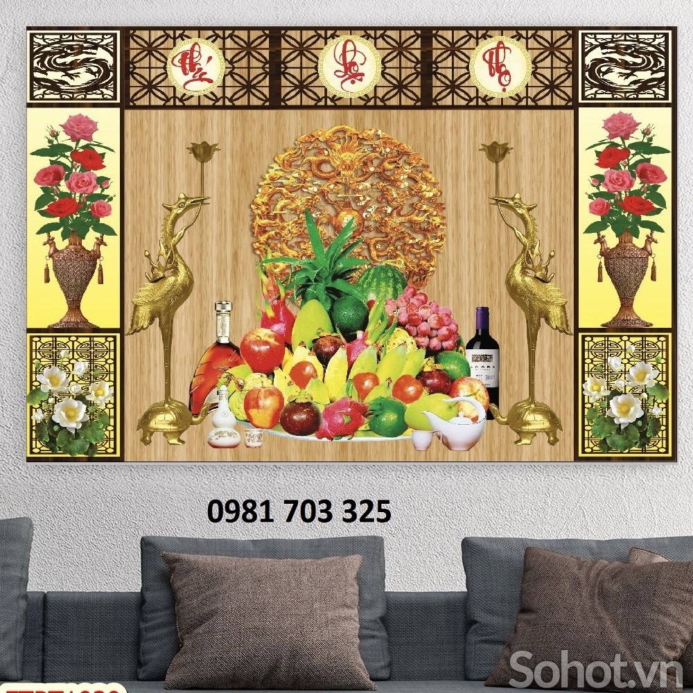 tranh 3D phòng thờ, gạch tranh trang trí