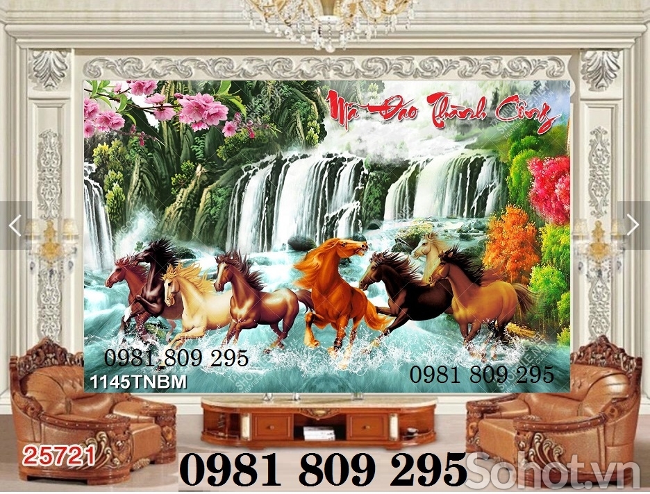 gạch tranh 3d - tranh ngựa phong thủy
