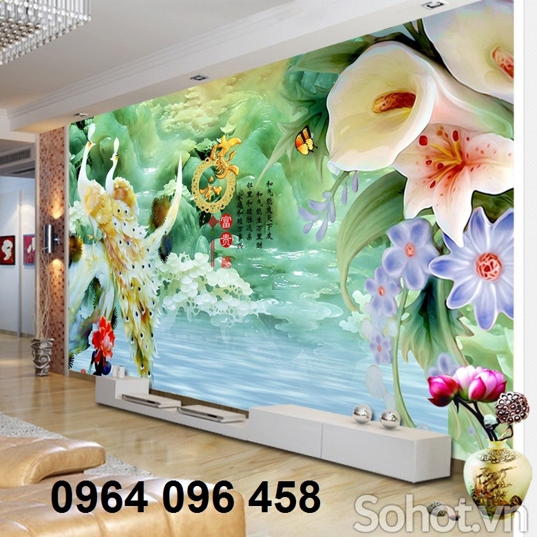 Tranh gạch chim công 3d - MNB55
